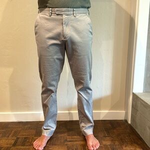 J. Crew Bowery stretch grey cotton flat front slim fit trouser pants